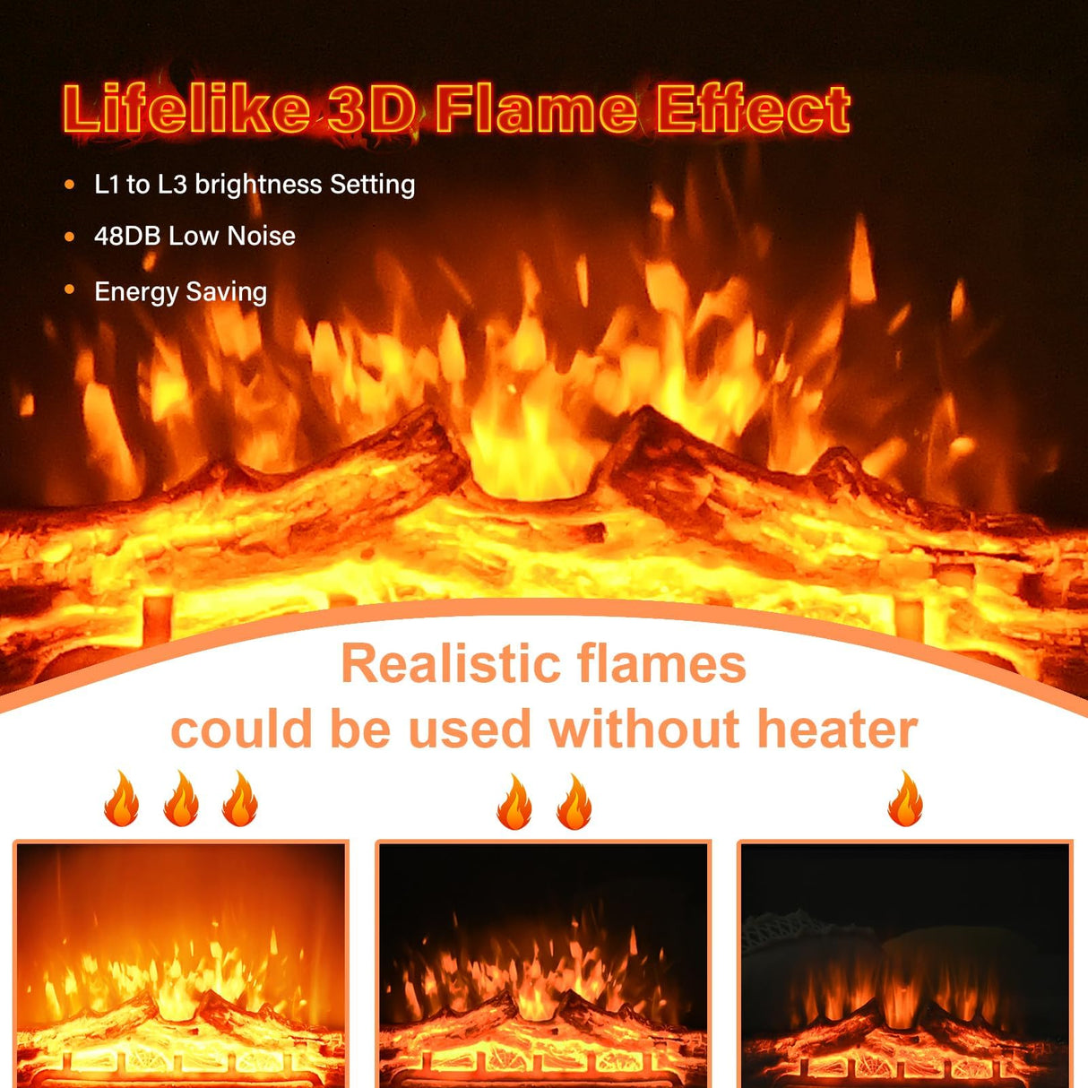 4 EVER WINNER Fireplace TV Stand with 23" Electric Fireplace, Sliding Barn Door, Farmhouse Fireplace Entertainment Center with Adjustable Storage Cabinets, TV Console Table for Living Room, White 4 EVER WINNER