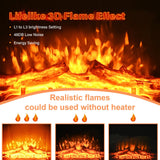 4 EVER WINNER Fireplace TV Stand with 23" Electric Fireplace, Sliding Barn Door, Farmhouse Fireplace Entertainment Center with Adjustable Storage Cabinets, TV Console Table for Living Room, White 4 EVER WINNER