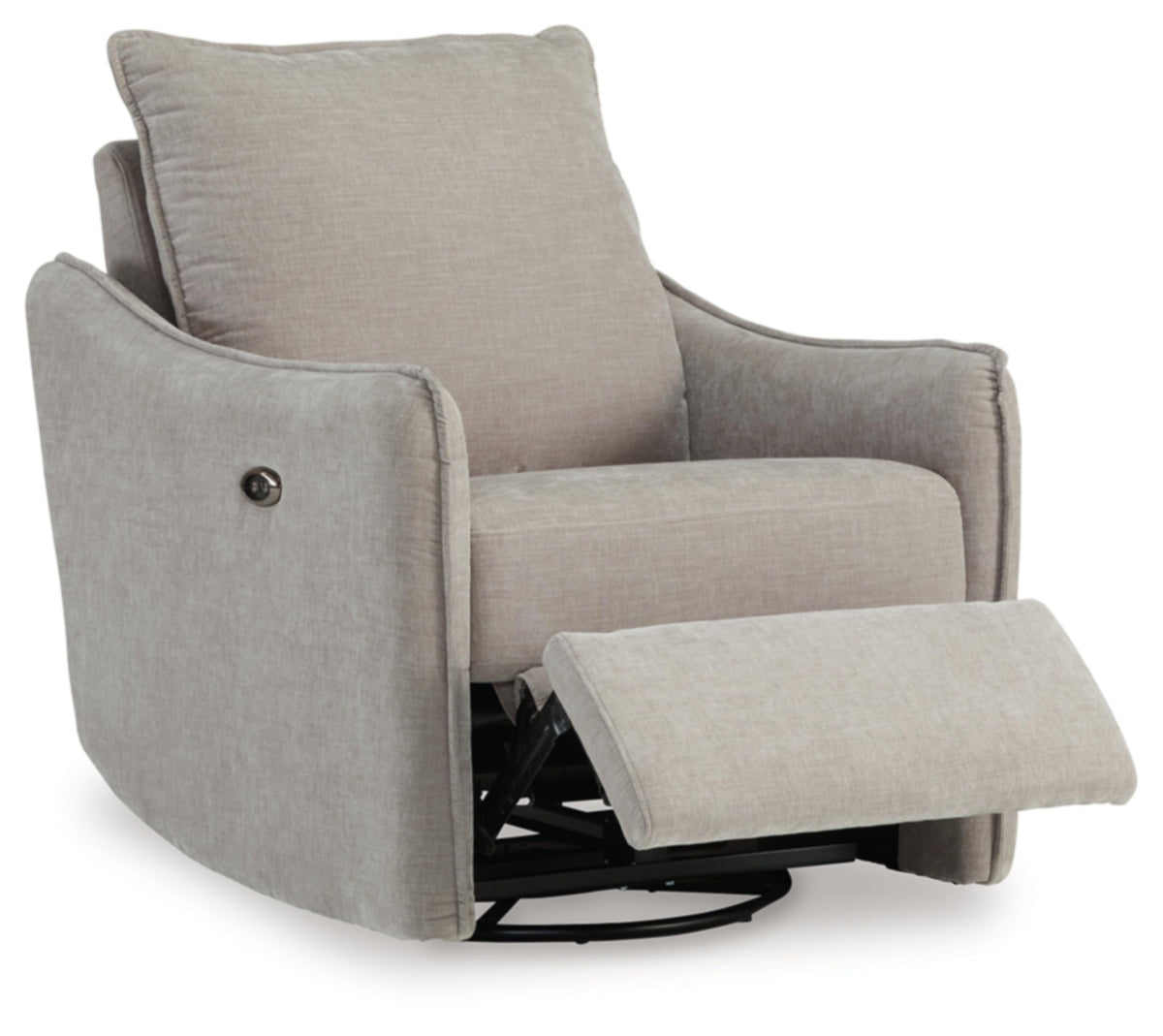 Signature Design by Ashley McBurg Contemporary Swivel Power Recliner with USB Ports, Light Gray Signature Design by Ashley