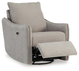 Signature Design by Ashley McBurg Contemporary Swivel Power Recliner with USB Ports, Light Gray Signature Design by Ashley