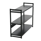Household Essentials 3 Tier Wide Book Shelf, Medium, Black Oak Finish Household Essentials
