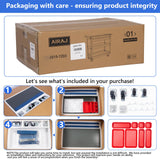 AIRAJ 3 Tier Rolling Tool Cart,Mechanic Tool Cart on Wheels,Industrial Utility Cart with Drawers and Pegboard,440 LBS Capacity Tool Storage Cart for Garage,Warehouse,Blue AIRAJ