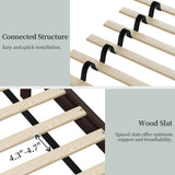 Yaheetech Wood Bed, Rubber Wood Platform Bed Frame with Headboard/Wood Slats, Farmhouse Style, No Box Spring Needed, Mattress Foundation, Noise-Free, Easy Assembly, Queen Size, Espresso Yaheetech