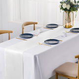 SiinvdaBZX 4 Pcs White Satin Table Runner 12 x 108 inches Long, Bright Smooth Satin Wedding Table Runner Decorations for Birthday Parties, Buffet, Banquets, Graduations, Engagements SiinvdaBZX
