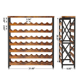 Homeiju 56-Bottle Freestanding Wine Rack, Wooden Wine Rack Storage Shelf, Stackable Wine Bottle Rack with Tabletop for Living Room,Kitchen or Wine Homeiju