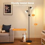 SIBRILLE 36W LED Tree Floor Lamp, Modern Dimmable Standing Lamp with Remote & Touch Control, 4 Color Temperatures, 3 Rotatable LED Light Floor Lamps for Living Room, Bedroom, Office SIBRILLE
