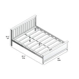 Max & Lily Queen Bed Frame with Slatted Headboard, Solid Wood Platform Bed for Kids, No Box Spring Needed, Easy Assembly, White Max & Lily