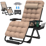 ZENPETIO 29In XL Zero Gravity Chair w/Cushion, Zero Gravity Recliner Lounge Chair for Indoor and Outdoor, Reclining Camping Chair for Lawn, Anti Gravity Chair with Cup Holder and Footrest, 440LBS ZENPETIO