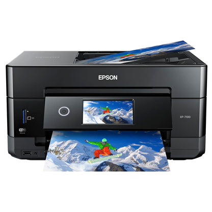 Epson Expression Premium XP-7100 Wireless Color Photo Printer with ADF, Scanner and Copier, Black, Small