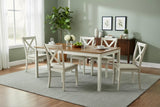 PLAUIN 7-Piece Farmhouse Dining Table Set with 6 Chairs - Solid Wood Kitchen Table Perfect for Small Space, Dining Room & Office, Rustic Cream PLAUIN