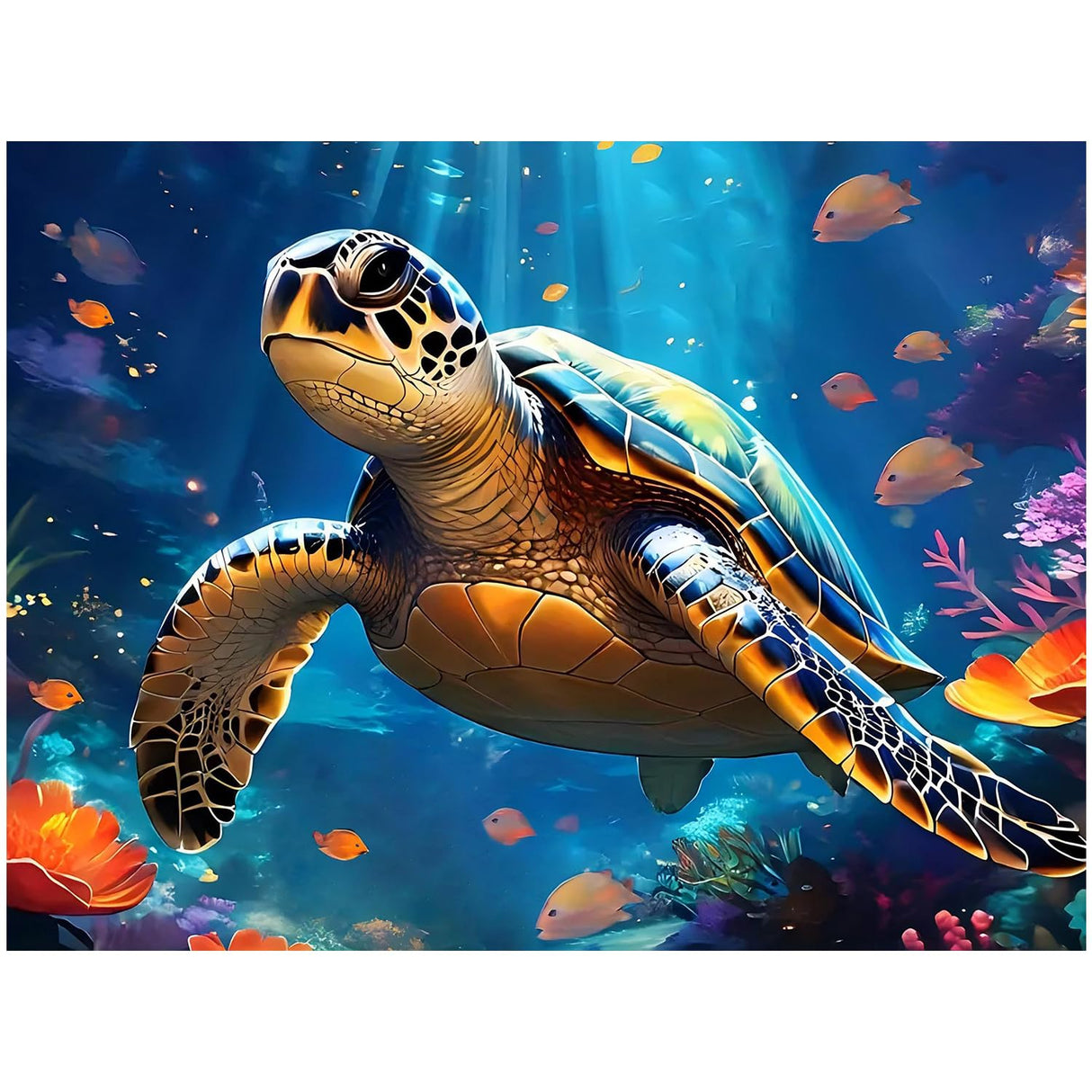 Reivworl Sea Turtles Diamond Art Kits for Adults, Turtles Diamond Painting Kits, Gem Art Kit for Gifts and Home Interior Decor 12x16 Inch Reivworl