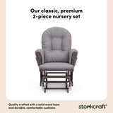 Storkcraft Premium Hoop Glider & Ottoman (Espresso/Gray Swirl) — GREENGUARD Gold Certified Nursery Glider, Solid Wood Craftsmanship, Smooth-Gliding Nursery Chair and Ottoman, Award-Winning Storkcraft