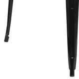 EMMA + OLIVER Commercial Grade 31.5" Square Black Metal Indoor-Outdoor Bar Height Table EMMA + OLIVER