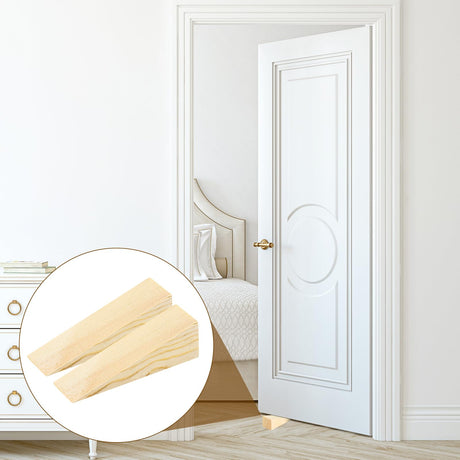 4 Pcs Wooden Door Stop Stopper Solid Non-Slip Doorstop Shims Triangle Wood Block Security Door Stopper Fit for Bottom of Door On Tile, Concrete, Carpet, Wooden Floor salbsever