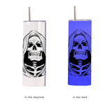 JKGTKC 4 PACK Sublimation Tumblers 20 Oz Skinny Straight Luminous Skinny Tumbler Bulk for heat for press color change blue color in the dark JKGTKC