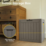 EAST OAK Outdoor Storage Box, 31 Gallon Deck Box Indoor and Outdoor Use, Waterproof Resin Storage Bin for Package Delivery, Patio Cushions, Gardening Tools, Lockable, UV Resistant, Grey EAST OAK