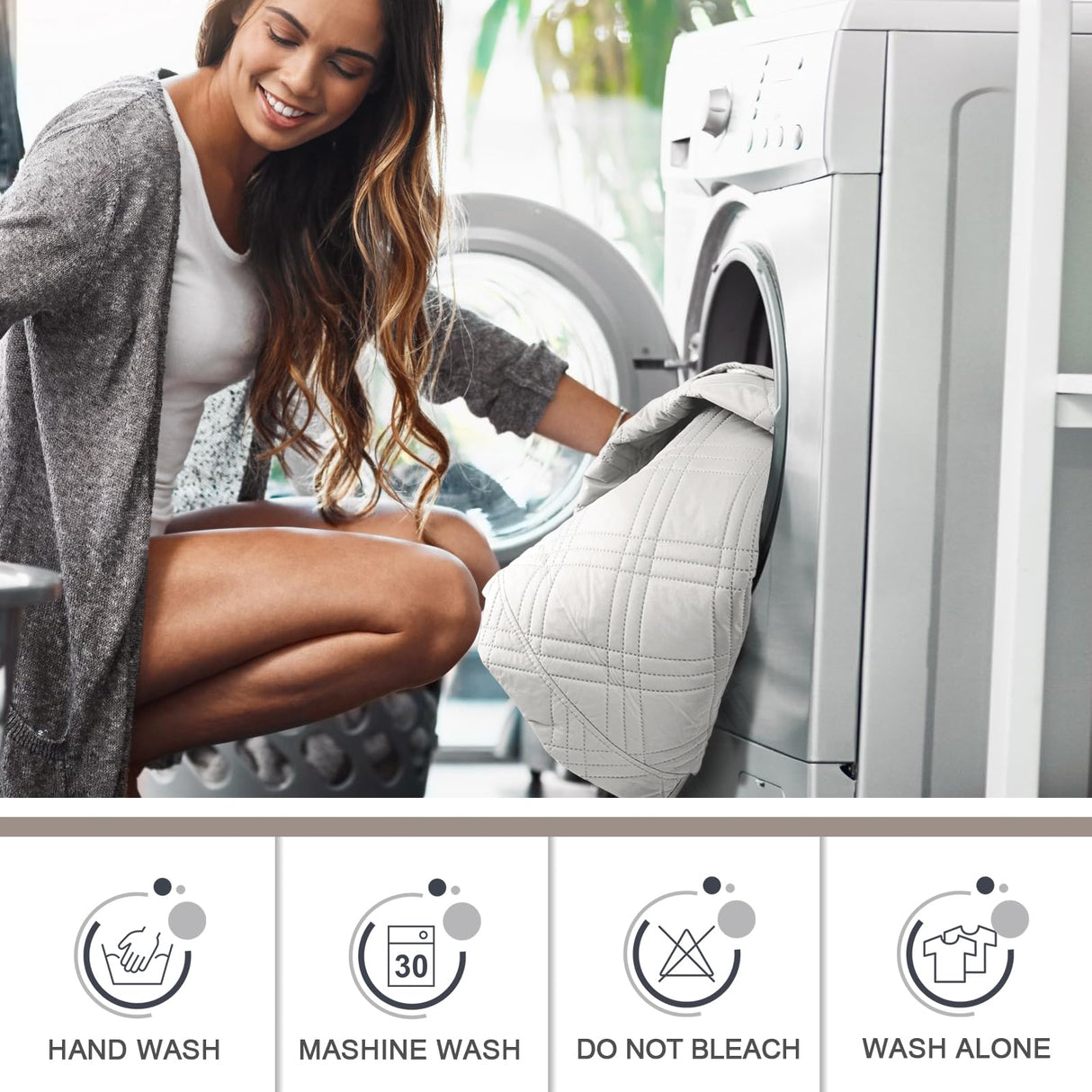 TAOCOCO 100% Waterproof Recliner Sofa Cover, Non Slip Split Couch Covers for Reclining Couches with Elastic Straps, Washable Reclining Sofa Cover Furniture Protector for Kids Pets(3 Seater, Off White) TAOCOCO