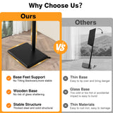 TVON Floor TV Stand with Mount for Most 32-60 Inch Flat/Curved TVs up to 88 lbs, Height Adjustable TV Mount Stand with Wood Base, Swivel TV Stand for Bedroom, Corner & Living Room, Max VESA 400x400mm TVON