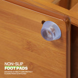 Magshion Rotating Bookcase - 6-Tier Corner Shelf Bamboo Media Storage, 70.5" High Revolving Floor Standing Organizer Living Room Bedroom 360 Degree Rotating Storage (Natural, Stripe Guardrail) Magshion