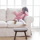 SOUJOY Small Foot Stool, Footrest Ottoman with Wood Legs, Sofa Tea Seat Stool with Padded, Rectangular Change Shoes Bench Seat for Living Room Bedroom Entryway Office SOUJOY