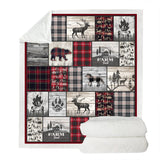 Belperan Wolf Bear and Deer Throw Blanket Rustic Cabin Decor Woodland Blanket Plaid Christmas Blanket Gifts for Women Southwestern Farmhouse Decor for Couch Bed Livingroom Belperan