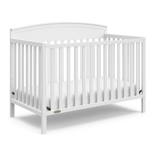 Graco Benton 5-in-1 Convertible Crib (White) – GREENGUARD Gold Certified, Converts from Baby Crib to Toddler Bed, Daybed and Full-Size Bed, Fits Standard Full-Size Crib Mattress - WoodArtSupply