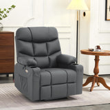 MCombo Power Lift Recliner Chair with Extended Footrest for Elderly People, Faux Leather 7287 (Dark Grey, Medium-Regular) MCombo