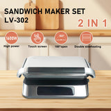 Panini Grill Press Sandwich Maker – Smokeless Indoor Grill with 2 Removable Ceramic Non-Stick Plates, 6 Cooking Functions, 1600W, 180° Reversible Grill Plate (Black) MOULIS