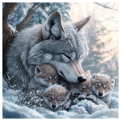 DPDAKIT Diamond Art Kits for Adults, Wolf Diamond Painting Kits for Beginner, 5D DIY Round Full Gem Art Crafts for Home Wall Decor Gift, 12x12inch