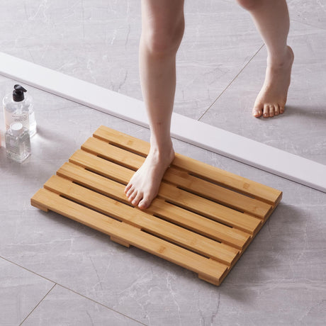Bath Mat for Shower, Wooden Floor Mat for Bathroom,Non-Slip | Heavy Duty, Shower Mat for Indoor Outdoor viewcare