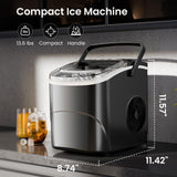 AGLUCKY Ice Makers Countertop with Handle,26.5Lbs/24H,9 Cubes in 6 Mins,2 Sizes of Bullet Ice,Portable Machine with Self-Cleaning,Perfect for Home Kitchen(Black) AGLUCKY