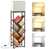 Cutogxon Tree Bookshelf with Light - 8 Tier Floor Standing Tree Bookshelf for Hardcover Books Three Types of Light Cutogxon