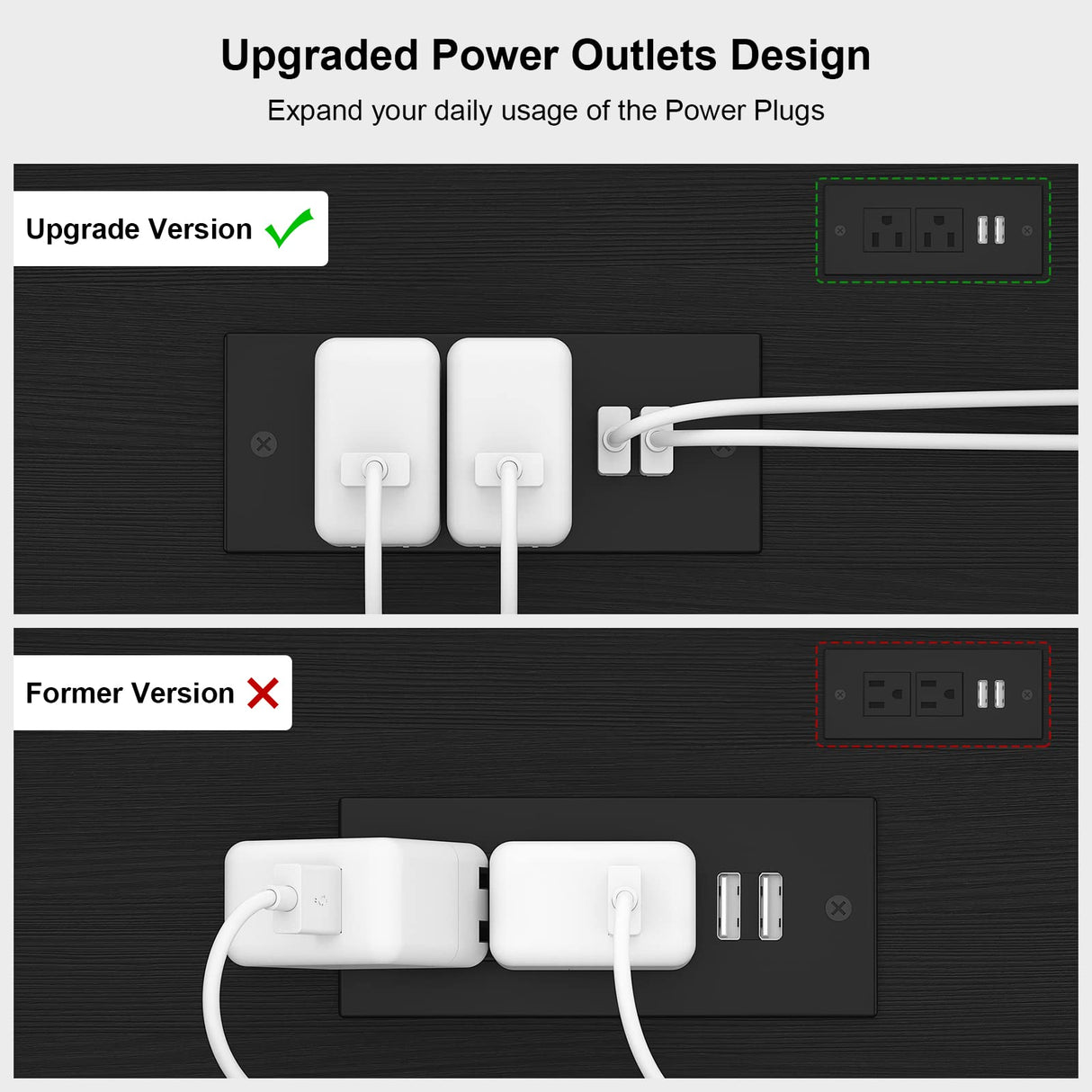Ecopriso 47'' Entryway Table with Outlets and USB Ports, Console Table with 3 Drawers, Sofa Table Narrow Long with Storage Shelves for Living Room, Couch, Hallway, Foyer, Kitchen Counter, Black Ecoprsio