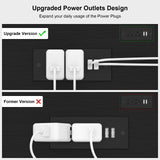 Ecopriso 47'' Entryway Table with Outlets and USB Ports, Console Table with 3 Drawers, Sofa Table Narrow Long with Storage Shelves for Living Room, Couch, Hallway, Foyer, Kitchen Counter, Black Ecoprsio