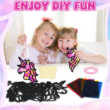 QOUBAI 32 Sets Unicorn Rainbow Suncatchers Craft Kit DIY Window Stained Glass Effect Diamond Star bow Paper Crafts Home School Classroom Decoration Kid Birthday Gift Creative Art Project Activity Game QOUBAI