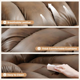 COOSLEEP Power Lift Recliner Chair for Elderly with Massage and Heat, Breathable Leather Recliner Chair for Adults, 2 Cup Holders, USB Ports, Electric Support of Metal,Remote(Light Brown) COOSLEEP HOME