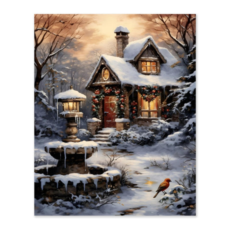 KXBAVPP Bird Snow Scene Paint by Number for Adults Beginner, Christmas 20x16 Inch DIY Adult Paint by Numbers, Winter Adults' Paint-by-Number Kits for Home Wall Decor KXBAVPP