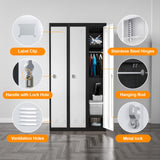 Metal Storage Cabinet Locker 1 Door for Pool Club Office Gym School Commercial Black (1 Door) Generic