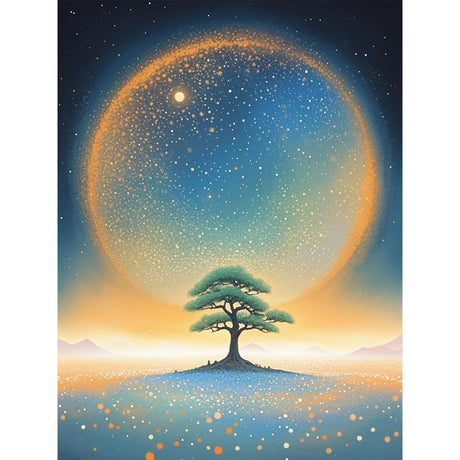 Chionox Moon Diamond Art Kits for Adults,Moon Diamond Painting Kits for Adults Beginners,5D Round Full Drill Diamond Art Tree Craft for Home Wall Decor 12x16 inch Chionox