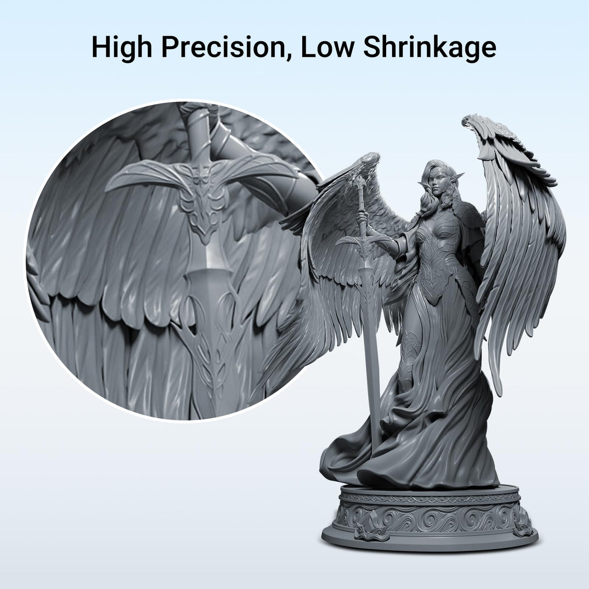 Kingroon Standard 3D Printer Resin, High Precision UV-Curing 3D Resin, Designed to Showcase Highly Detailed 3D Models & Works 0.5kg (Gray) Kingroon