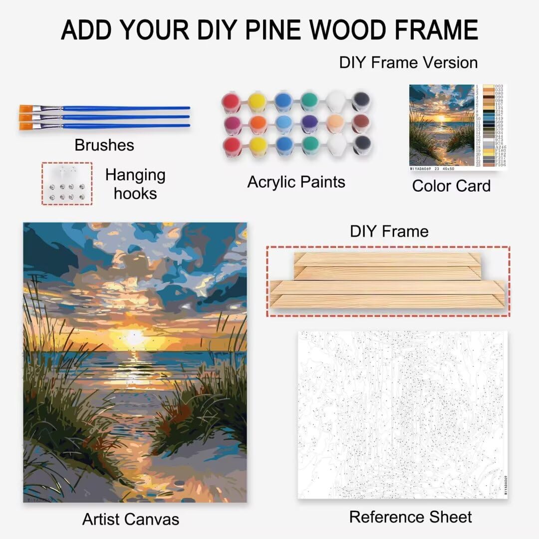 Venice Gondola Landscape Paint by Numbers Kits 16x20 inch Canvas Graffitic Building with Flowers DIY Oil Painting for Adults Beginner, 16''x20' inch Boat Paintwork with Brushes Office Decor(DIY Frame) Tucocoo