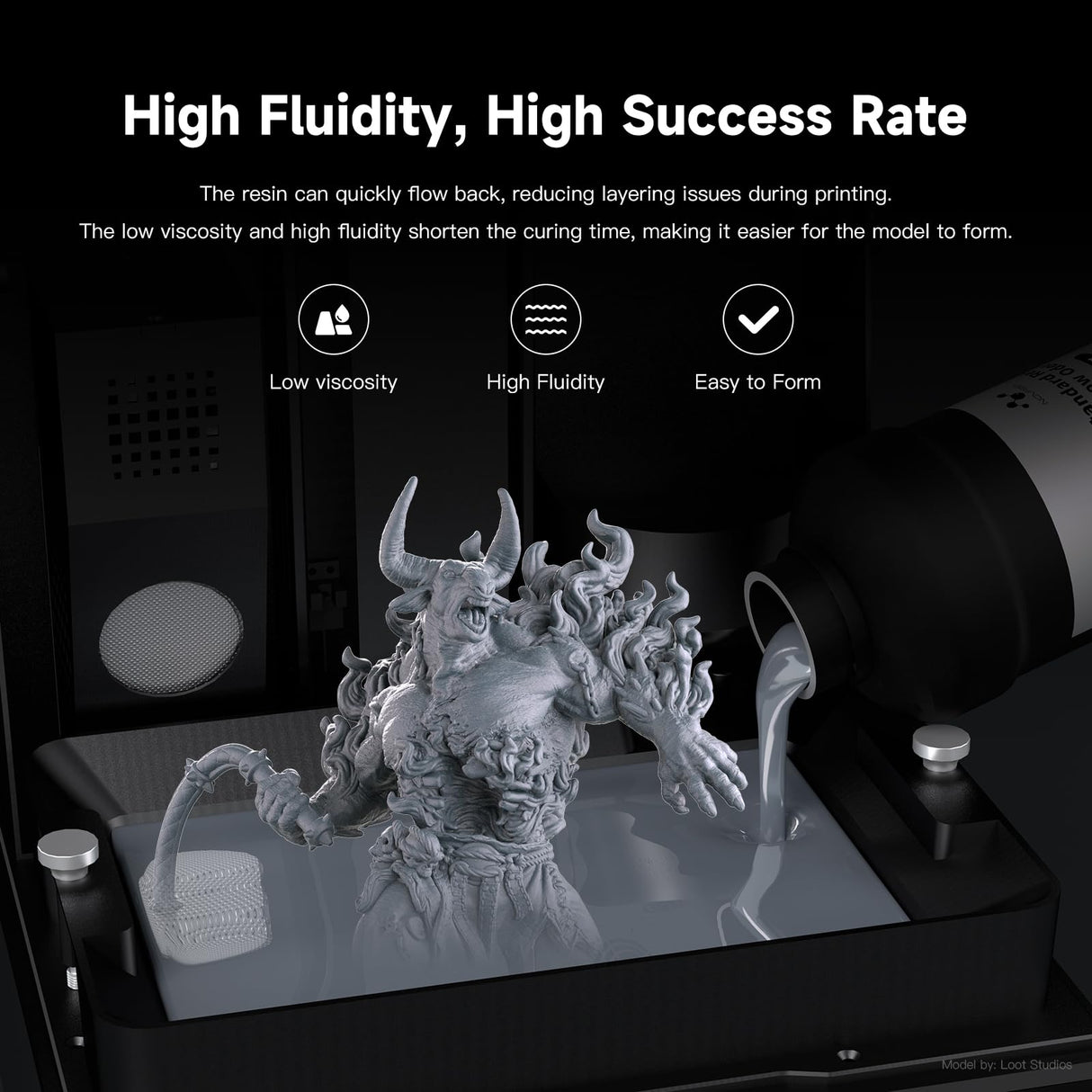 Nova3D ABS-Like Precision 2.0 3D Printer Resin – Enhanced Toughness & Strength, High Precision, Low Odor, Wide Compatibility with 12K/14K LCD Resin 3D Printers (Gray, 1kg) NOVA3D