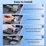 502 Ink Refill bottles ET-2760 ET-2850 ET-3850 Replacement for Epson 502 Ink Bottles (5 Pack) for Ecotank ET-3760 ET-4760 ET-4850 2850 2760 3760 ET-3830 ET-3843 ET-2750 ET-3750 ET4750 ET-15000 Printer Trokliey