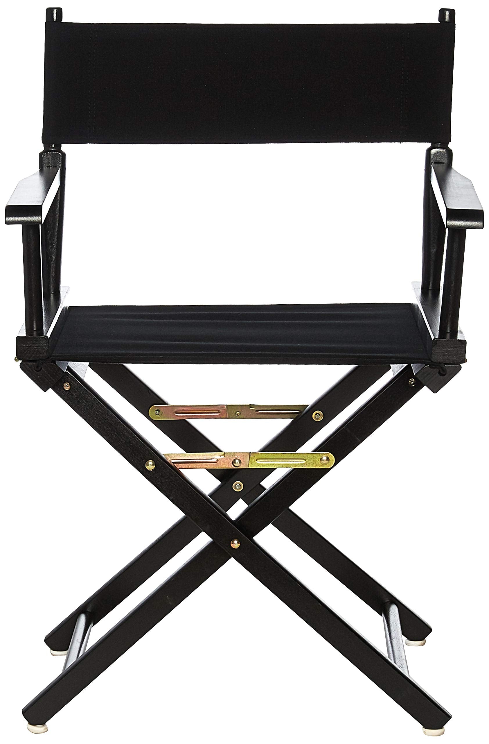 Casual Home Director's Chair ,Black Frame/Black Canvas,18" - Classic Height - WoodArtSupply