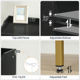 HOOBRO Shoe Cabinet, 5-Tier Shoe Storage Organizer with Doors, Wooden Shoe Cabinet Storage for Entryway, Freestanding Shoe Rack Cabinet with 3 Adjustable Shelves for Hallway, Gold and Black DB41SC01 HOOBRO