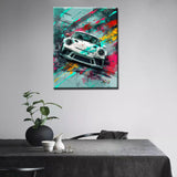 Aihonmin White Racing Car Paint by Numbers Kits for Adult Beginners,Classic Car Paint by Numbers Extrem Sport Painting by Numbers Unique Gift Home Wall Decor Art Crafts Without Framed 16''W x 20''H Aihonmin