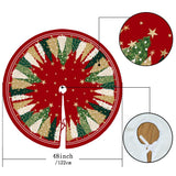 CROWNED BEAUTY Christmas Tree Skirt Collar 48 Inch Xmas Pine Trees Soft Farmhouse Holiday Decoration (Red & Green) CROWNED BEAUTY