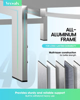 Vexwalx Patio Chaise Lounge Chair Outdoor with Wheels&Armrests, Aluminum Pool Lounge Chairs 5-Position Adjustable Recliner, Outdoor Beach Lounge Chairs for Poolside, Patio, Deck, Yard, Dark Gray Vexwalx