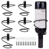 Mocoum 6 Pack Wall Mounted Wine Racks - Red Wine Bottle Display Holder with Screws, Metal Hanging Wine Rack Organizer for Beverages/Liquor Bottles Storage (6 Pack, Downwards-Style 2) Mocoum