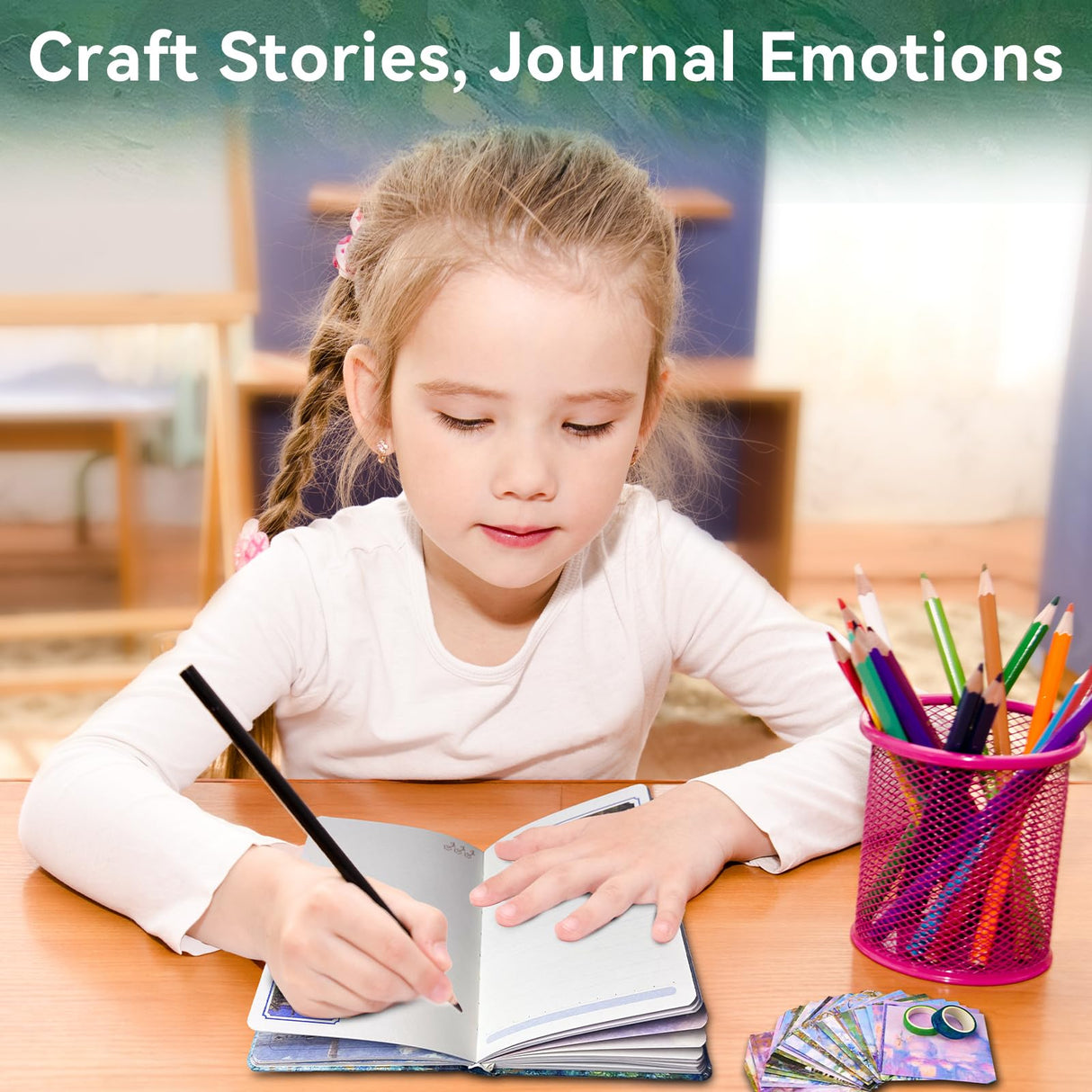 PANZIYU Charming Oil Painting DIY Journal Kit, Scrapbook Kit for Girls Ages 8-14,Journaling Art Crafts for Women, Scrapbooking Supplies，Stationary Set for Teens - The Cabbage Patch PANZIYU